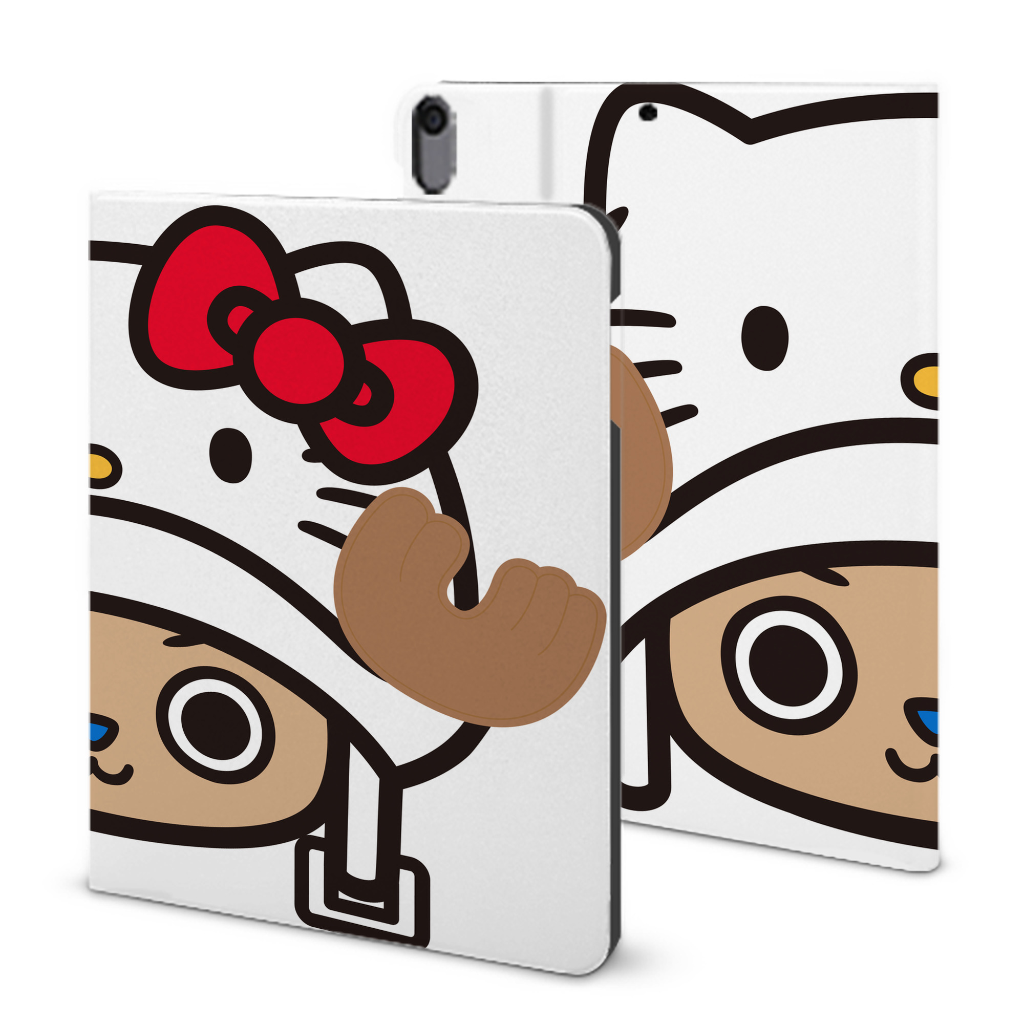 （画像用） Hello Kitty ハローキティ IPad ケース ブック型 PUレザー TPU 耐衝撃 軽量 薄型 ペン収納なし 全面保護 IPad 各モデル対応